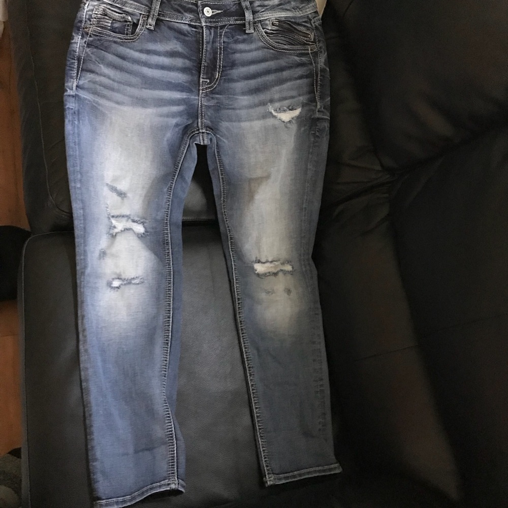 Distressed Miss Me Ankle Skinny Stretch Jeans - Picture 2 of 4
